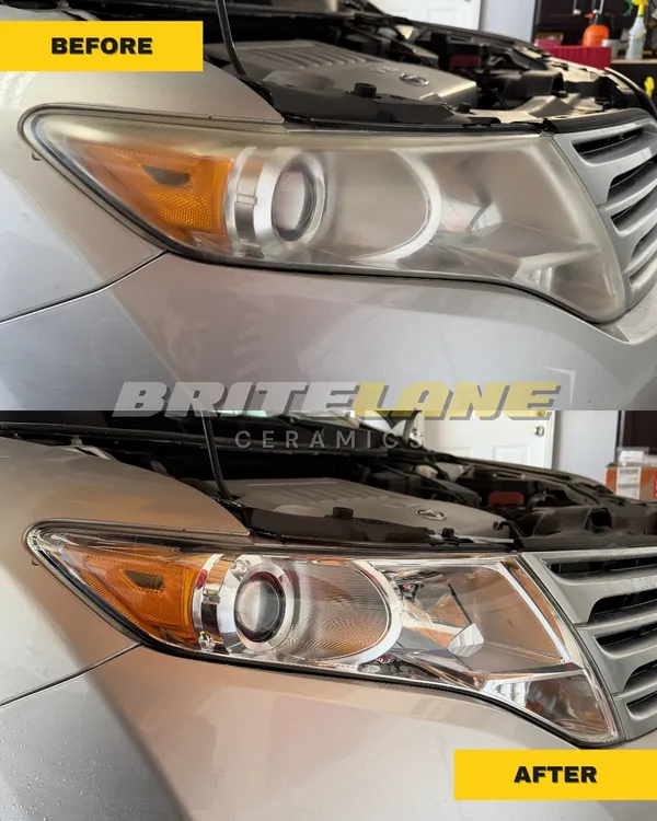BriteLane Ceramics restoration photo, an oxidized and clouded lens restored to a clear, ceramic-protected finish.